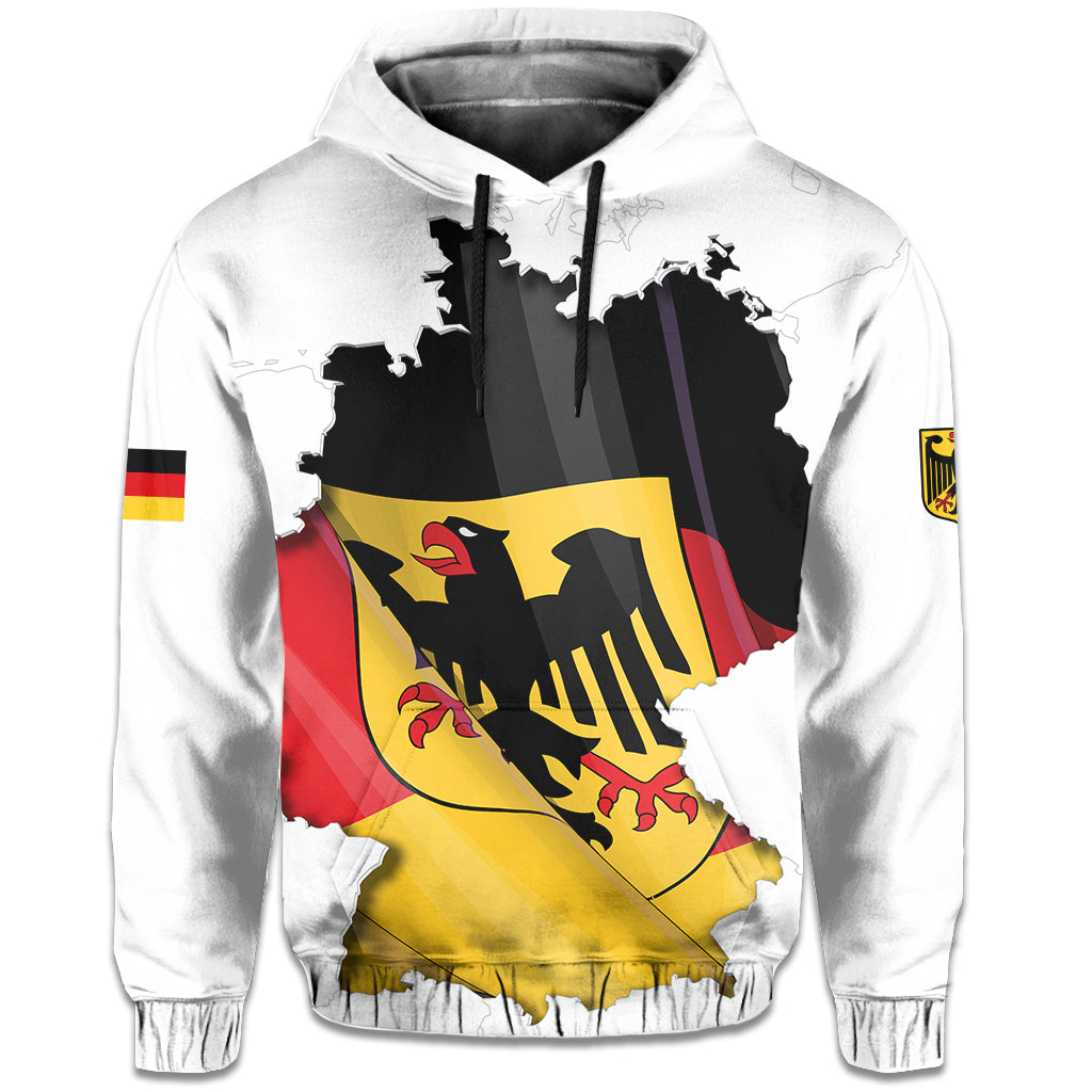 Custom Germany Hoodie Grunge Deutschland Map and Coat Of Arms
