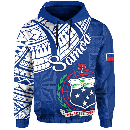 Samoa Siapo Hoodie Sporty Mix Barkcloth Panel
