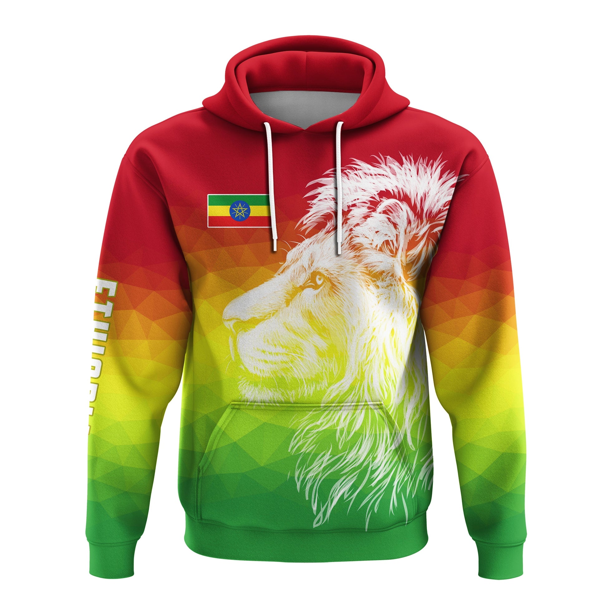 Ethiopia Hoodie Lion Ethiopian Style Flag