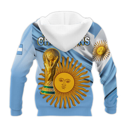 Argentina Football Hoodie Vamos La Albiceleste Champions World Cup Vibe Flag