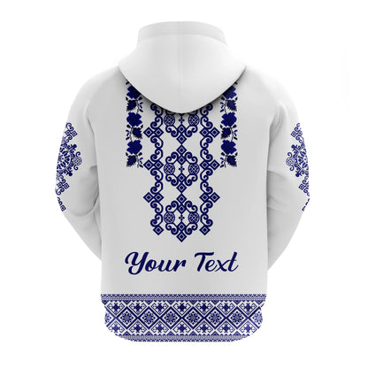 Custom Ukraine Hoodie Navy Ukrainian Folk
