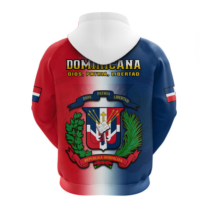 Dominican Republic Hoodie Dominicana Coat Of Arms Gradient Style