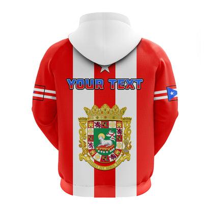 Custom Puerto Rico Hoodie Coat Of Arms Mix Flag