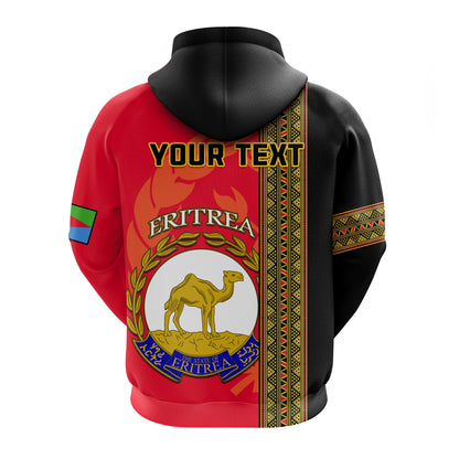 Custom Eritrea Hoodie African Pattern Happy Independence Day Version Black