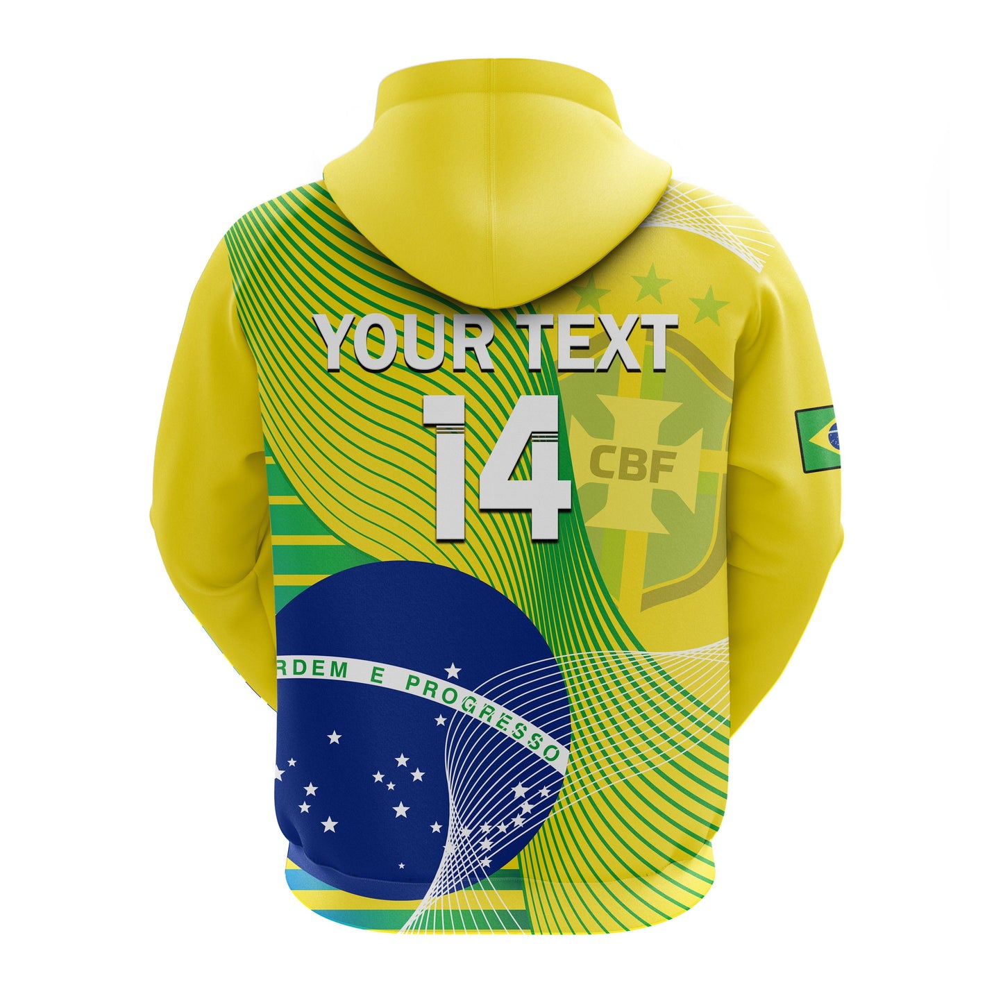 Custom Brazil Football Hoodie Canarinha Champions WC 2022
