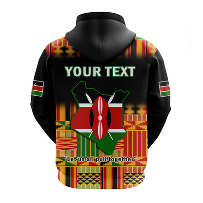 Custom Kenya Hoodie Happy Jamhuri Day Kenyan Pattern