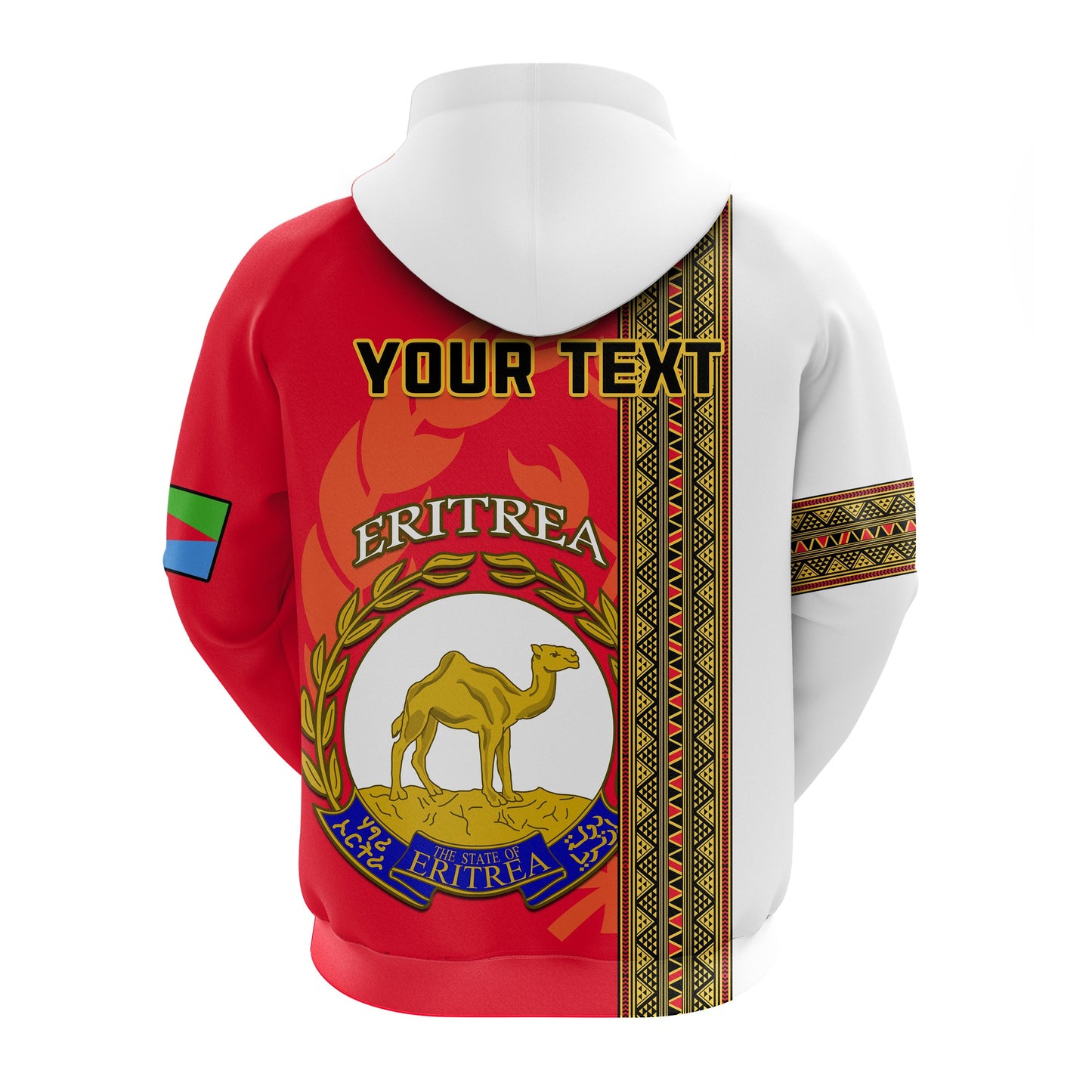 Custom Eritrea Hoodie African Pattern Happy Independence Day Version White