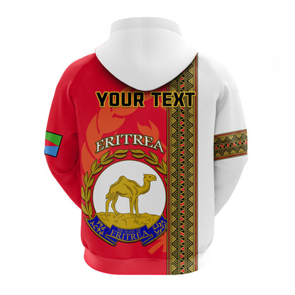 Custom Eritrea Hoodie African Pattern Happy Independence Day Version White