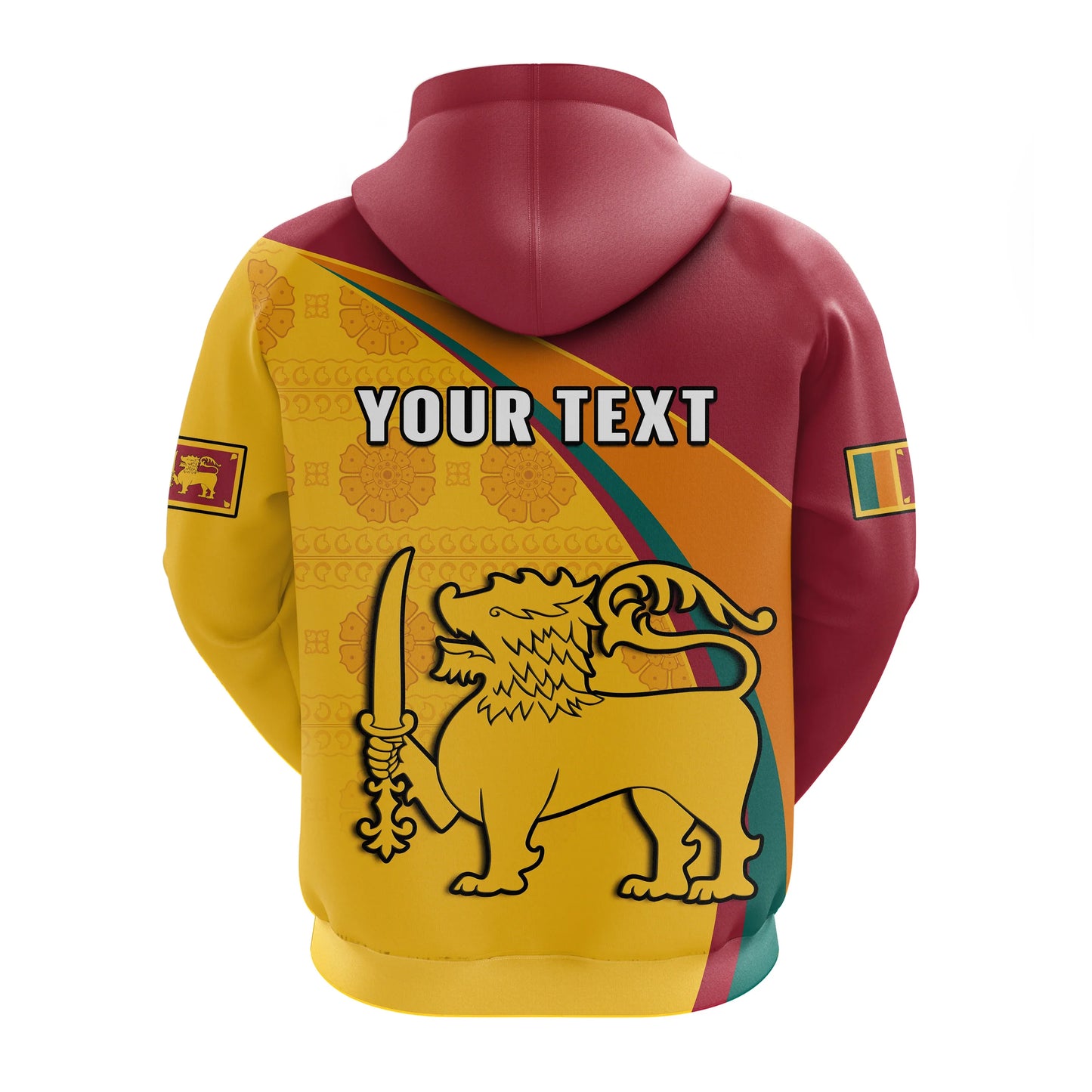 Custom Sri Lanka Hoodie Sri Lankan Pattern Happy 75 Years Of Independence