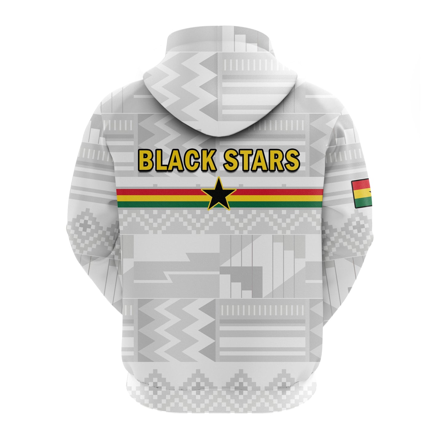Ghana Football Hoodie Black Stars Kente Football 2022 White