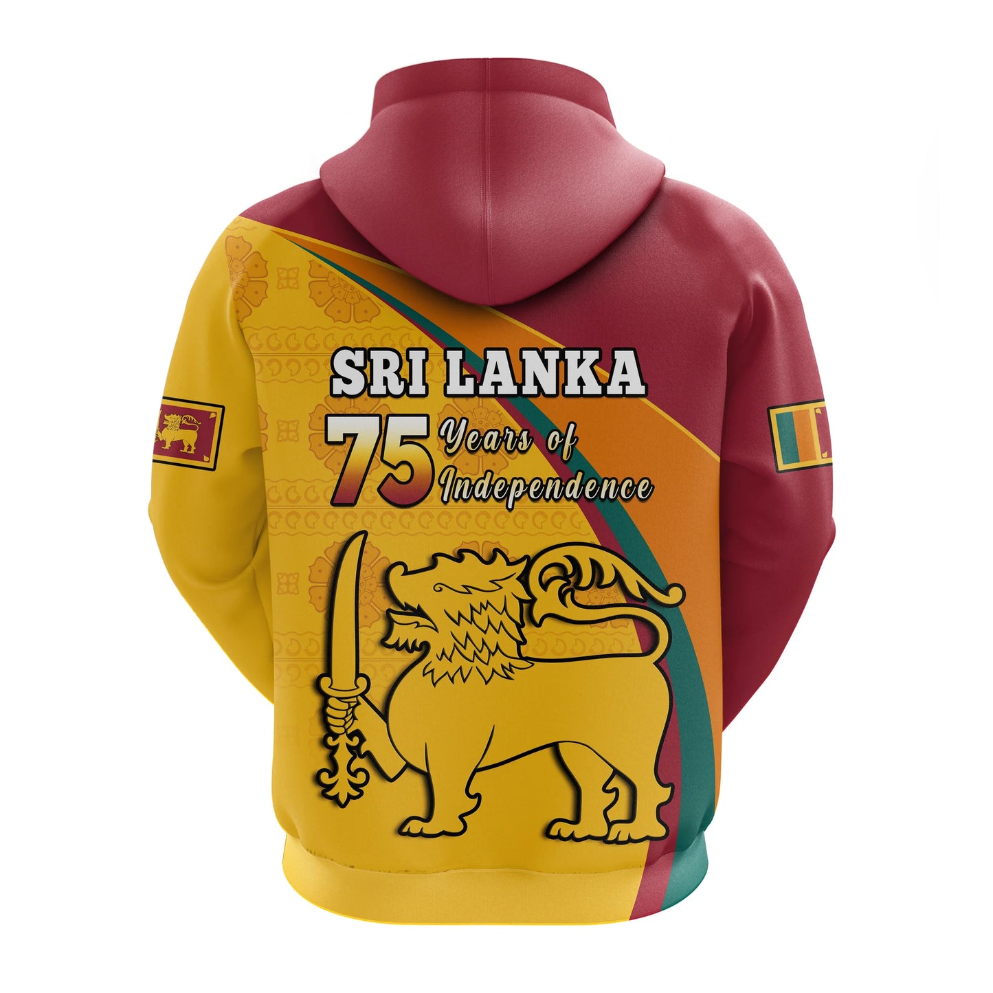 Sri Lanka Hoodie Sri Lankan Pattern Happy 75 Years Of Independence