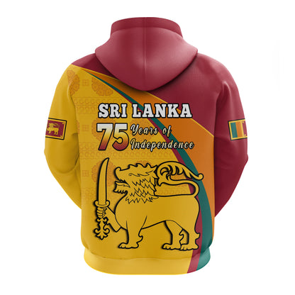 Sri Lanka Hoodie Sri Lankan Pattern Happy 75 Years Of Independence