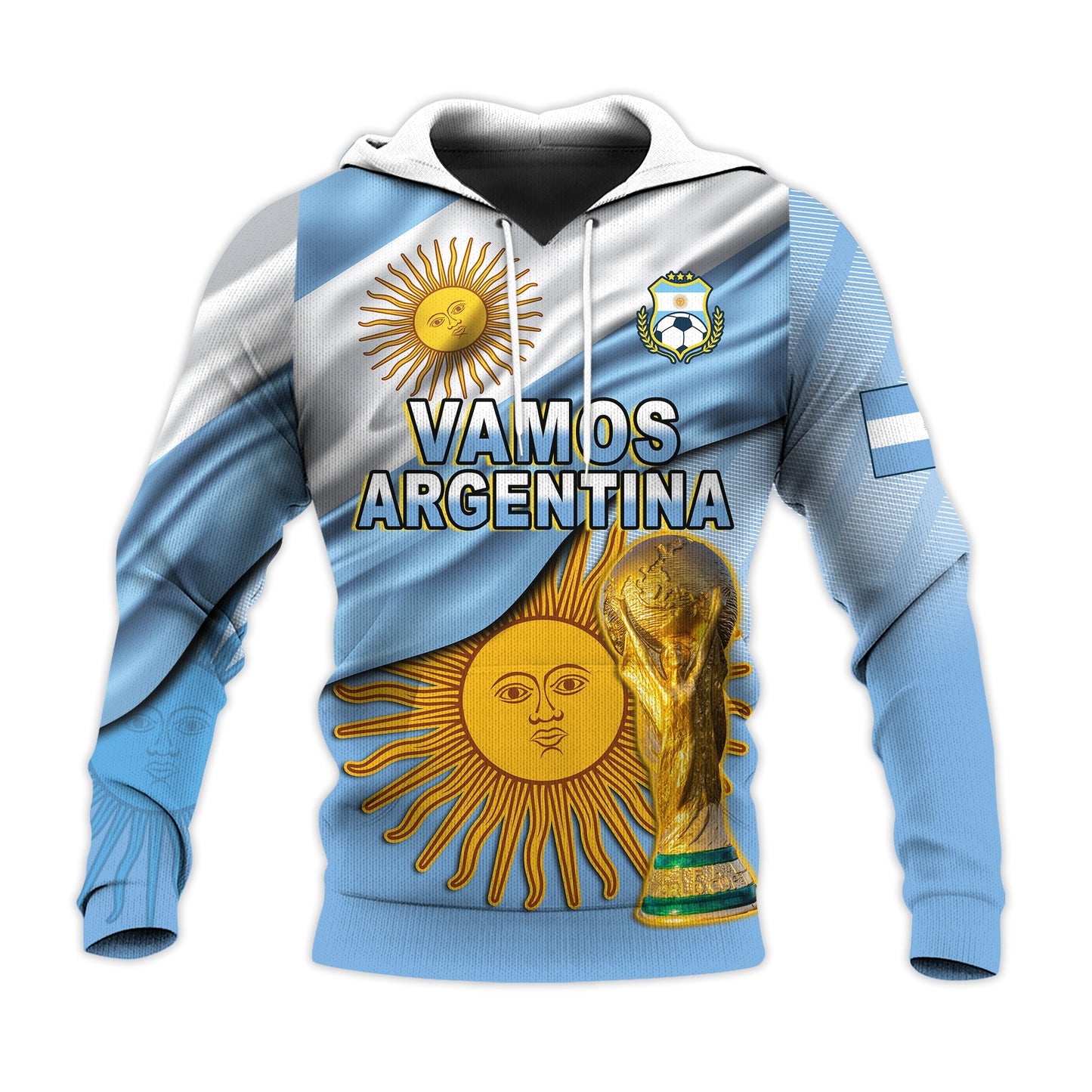 Argentina Football Hoodie Vamos La Albiceleste Champions World Cup Vibe Flag