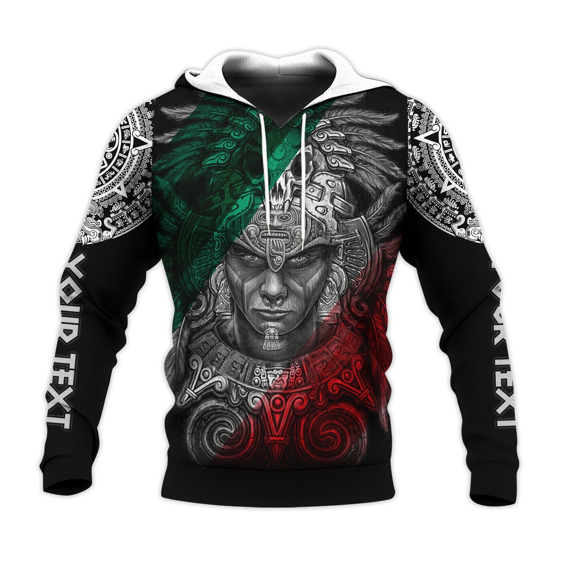 Custom Personalised Mexico Hoodie Warrior Eagle Aztec