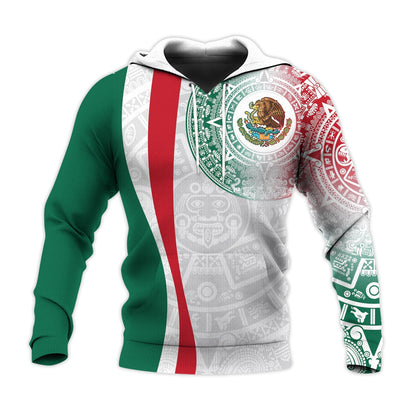 Custom Personalised Mexico Hoodie Mexican Eagles Aztec Pattern