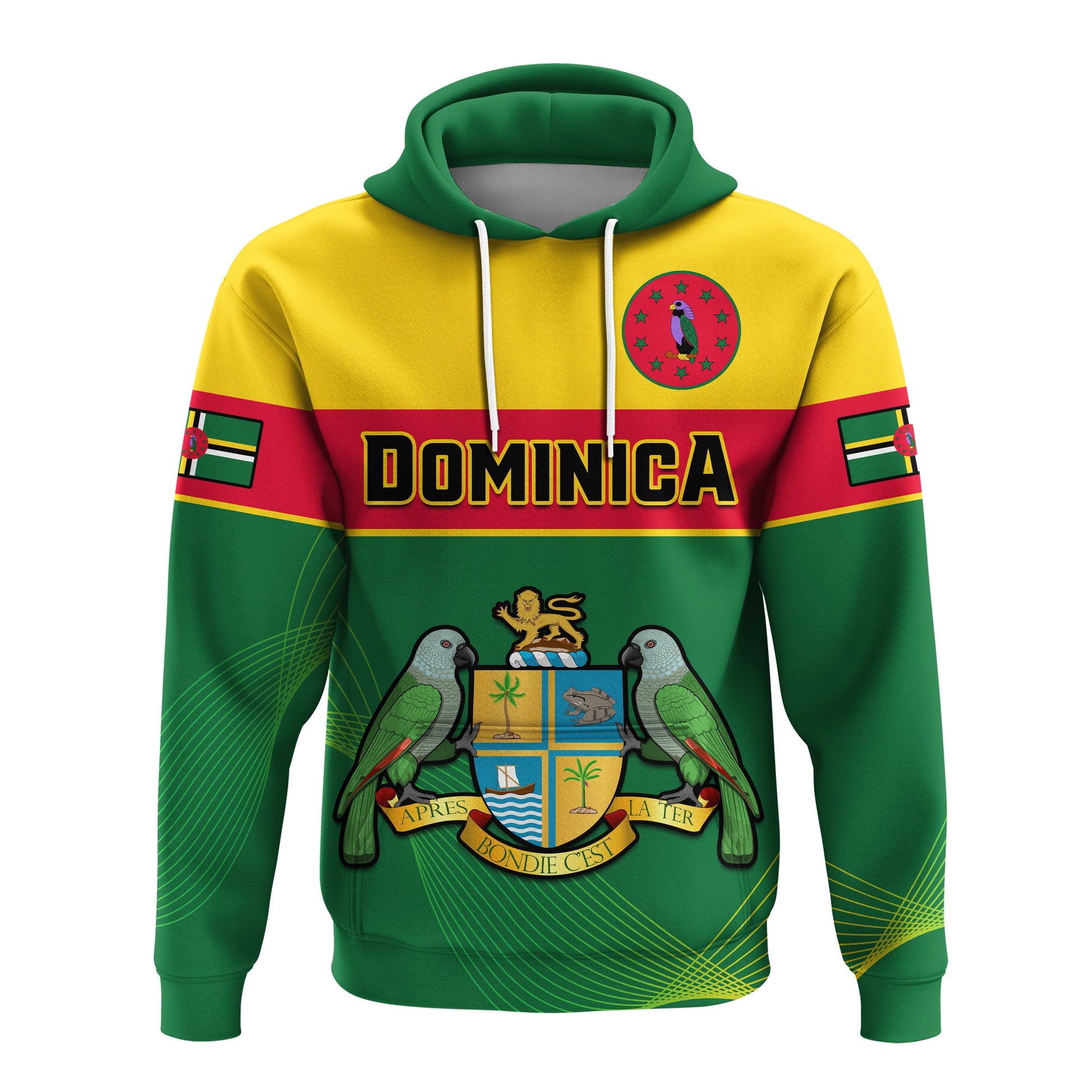 Custom Dominica Hoodie Dominican Coat Of Arms With Map