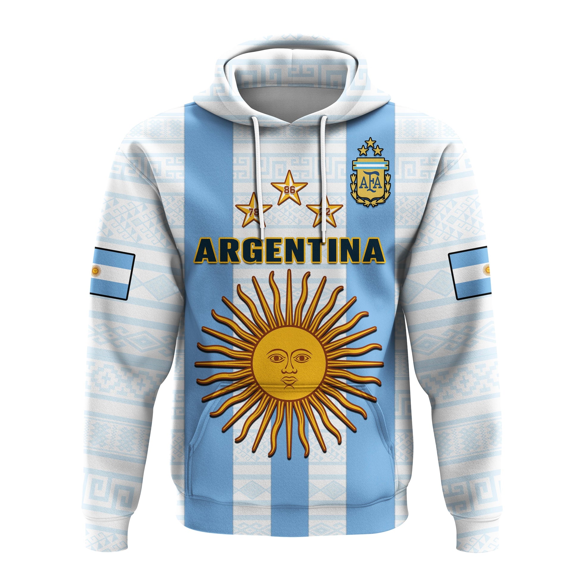 Custom Argentina Football Hoodie World Cup La Albiceleste 3rd Champions Proud