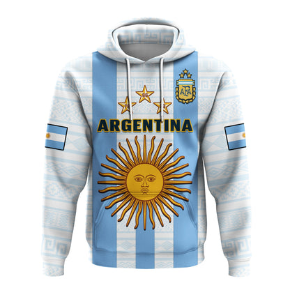 Custom Argentina Football Hoodie World Cup La Albiceleste 3rd Champions Proud