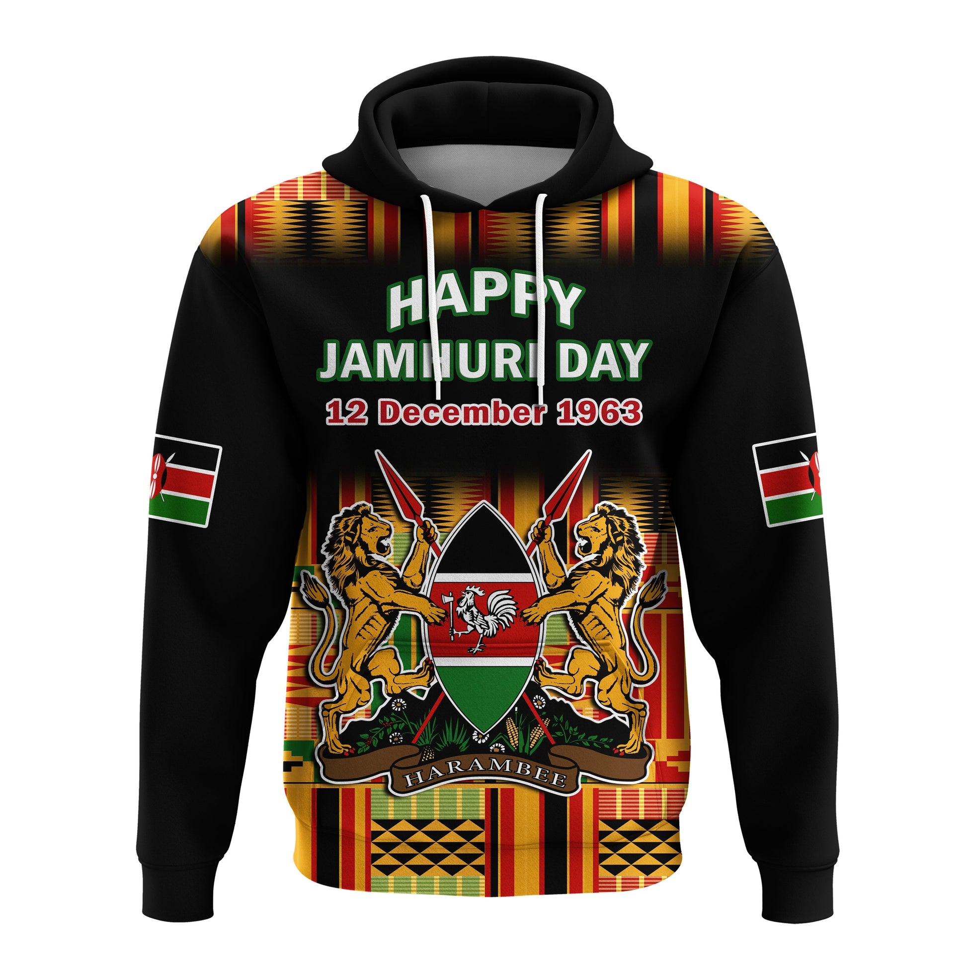 Kenya Hoodie Happy Jamhuri Day Kenyan Pattern