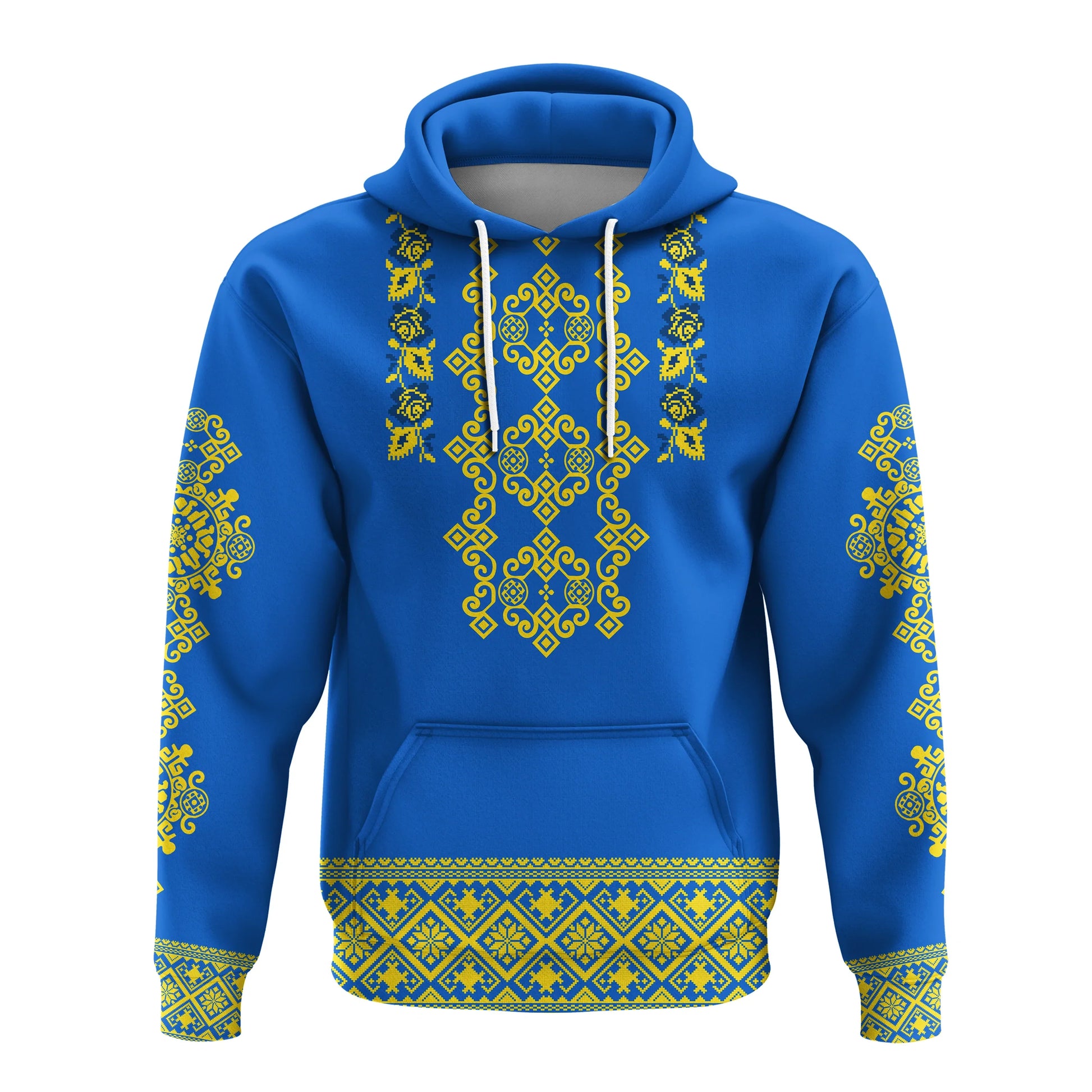 Custom Ukraine Hoodie Yellow Ukrainian Folk