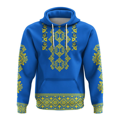 Custom Ukraine Hoodie Yellow Ukrainian Folk