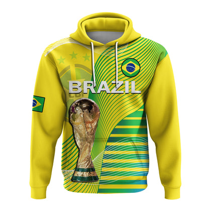 Custom Brazil Football Hoodie Canarinha Champions WC 2022