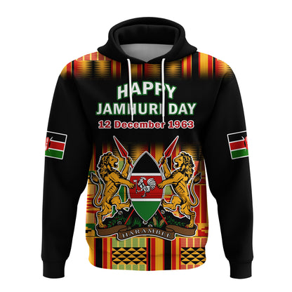 Custom Kenya Hoodie Happy Jamhuri Day Kenyan Pattern