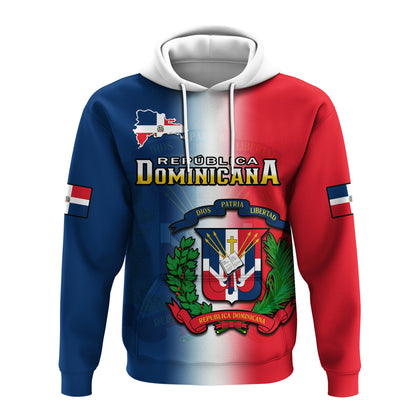 Custom Dominican Republic Hoodie Dominicana Coat Of Arms Gradient Style