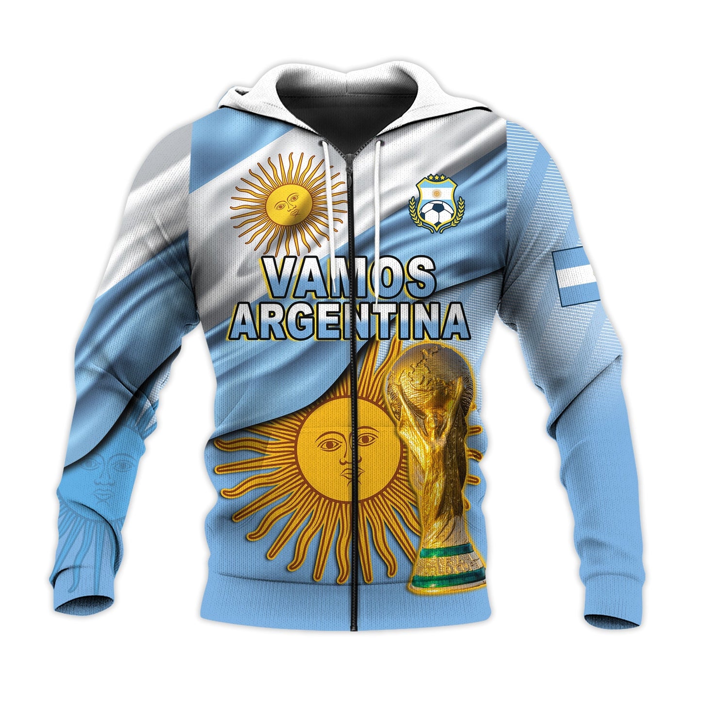 Argentina Football Hoodie Vamos La Albiceleste Champions World Cup Vibe Flag