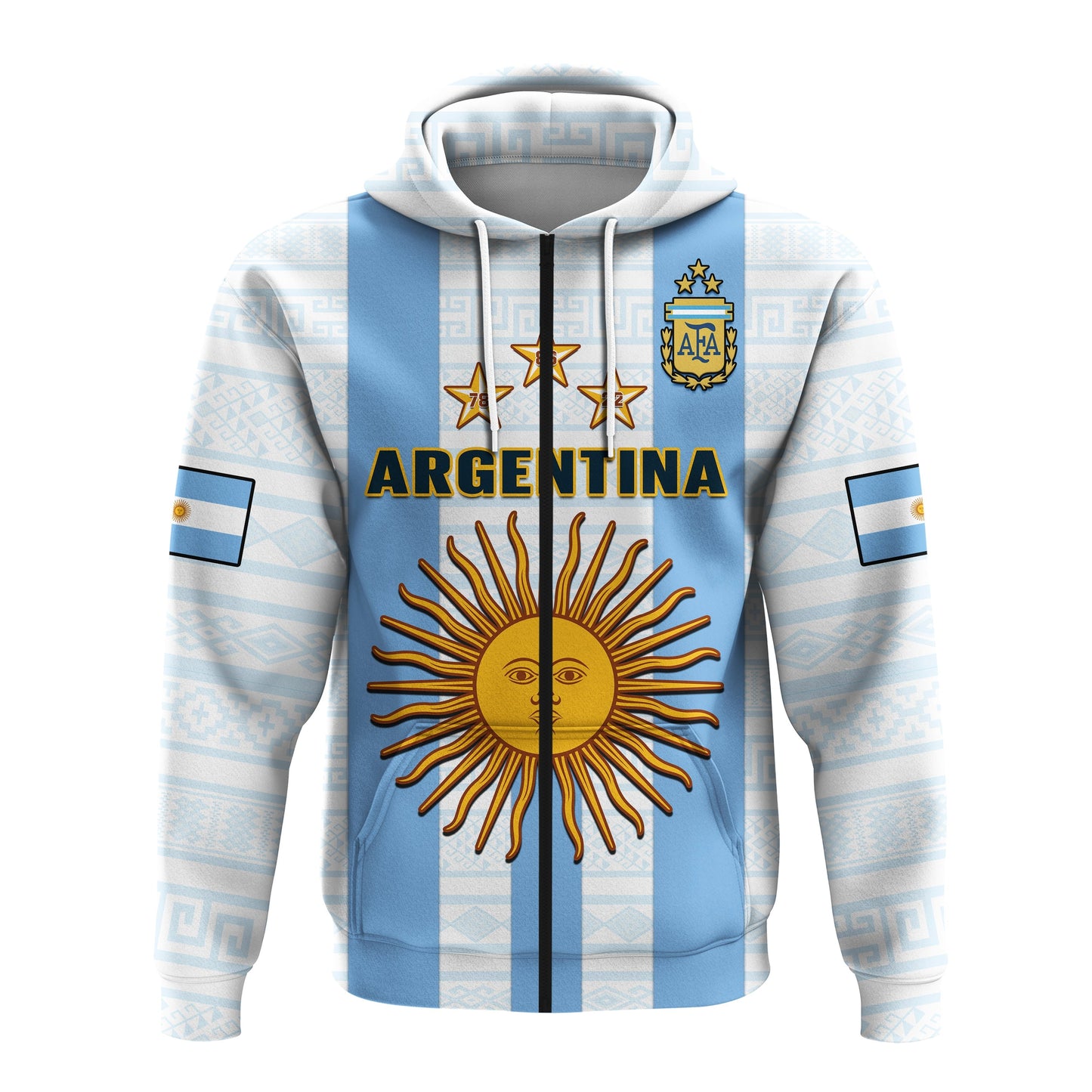 Custom Argentina Football Hoodie World Cup La Albiceleste 3rd Champions Proud