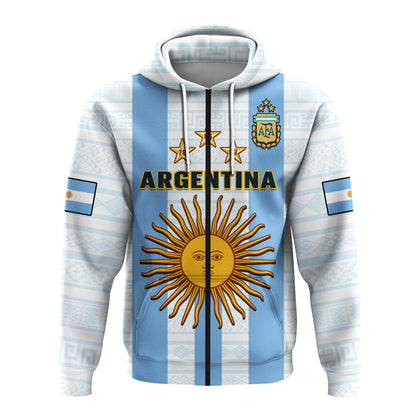 Custom Argentina Football Hoodie World Cup La Albiceleste 3rd Champions Proud