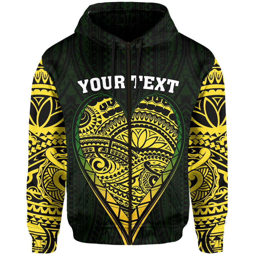 ( Personalised) Cook Islands Pattern Zip Hoodie Always In My Heart