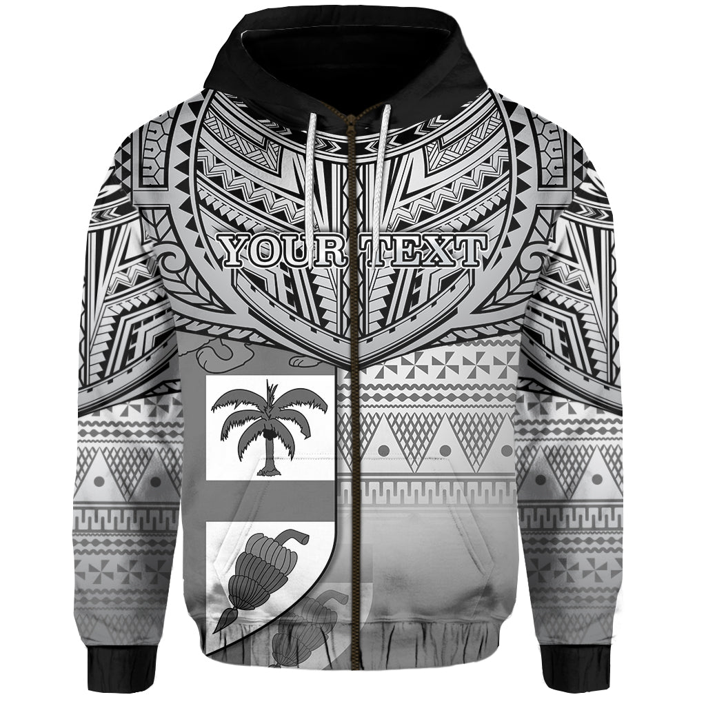( Personalised) Fiji Creative Zip Hoodie Love Country Version Black