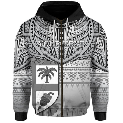 ( Personalised) Fiji Creative Zip Hoodie Love Country Version Black