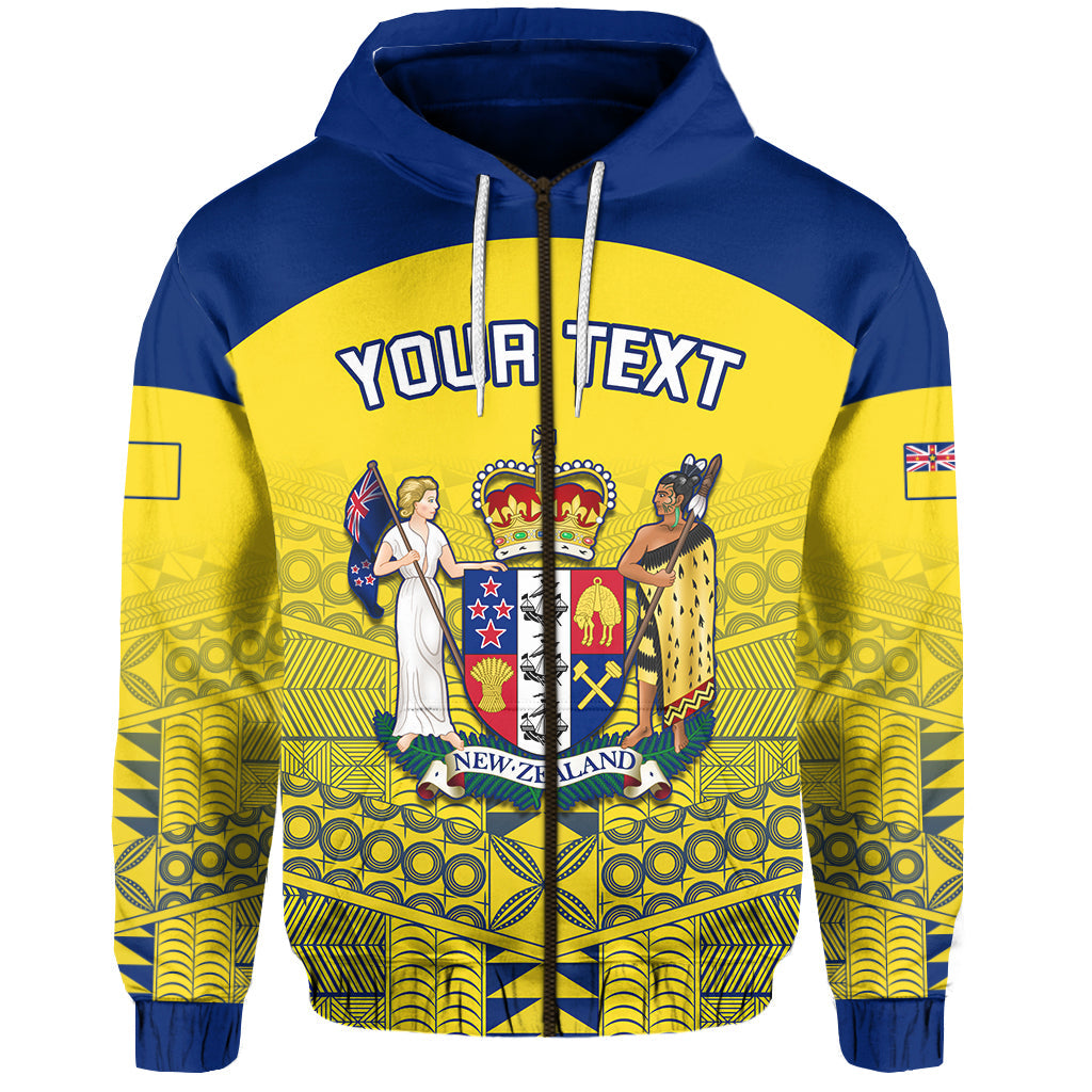 ( Personalised) Niue Zip Hoodie Rock of Polynesia (Golden)