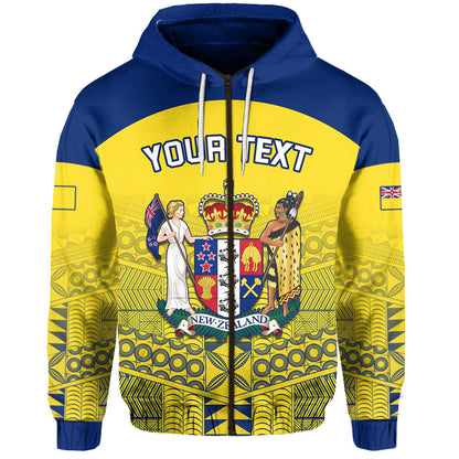 ( Personalised) Niue Zip Hoodie Rock of Polynesia (Golden)