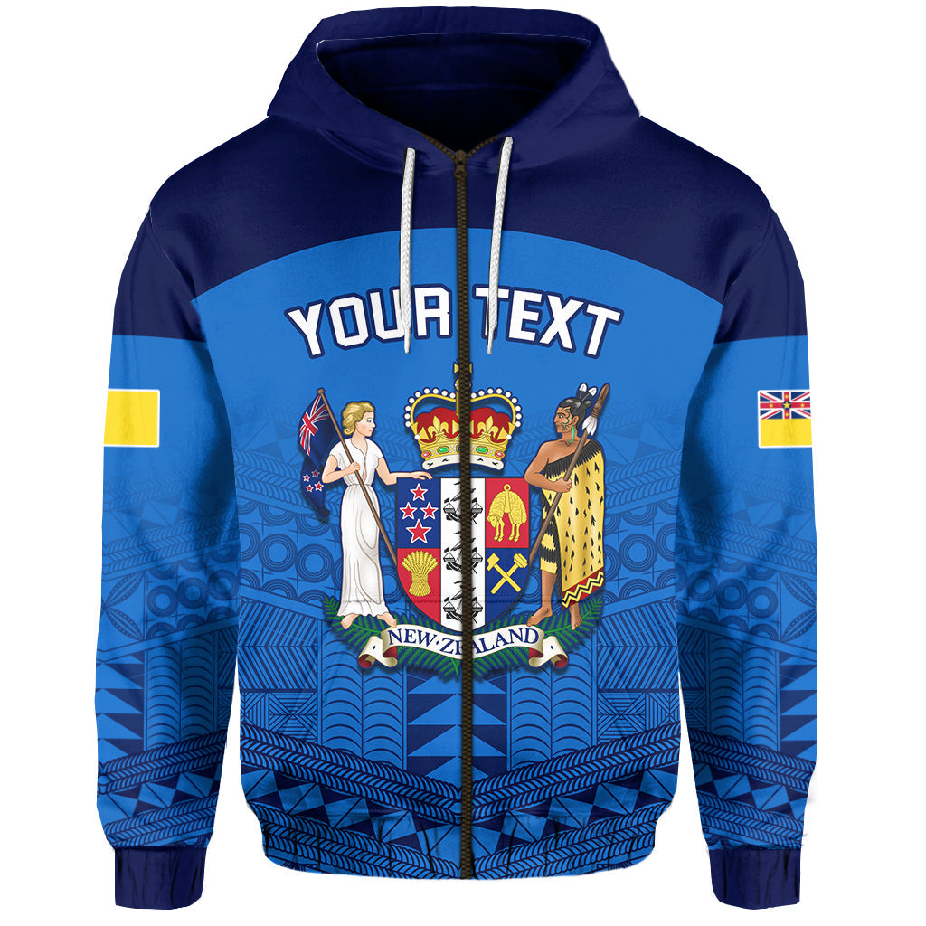 ( Personalised) Niue Zip Hoodie Rock of Polynesia