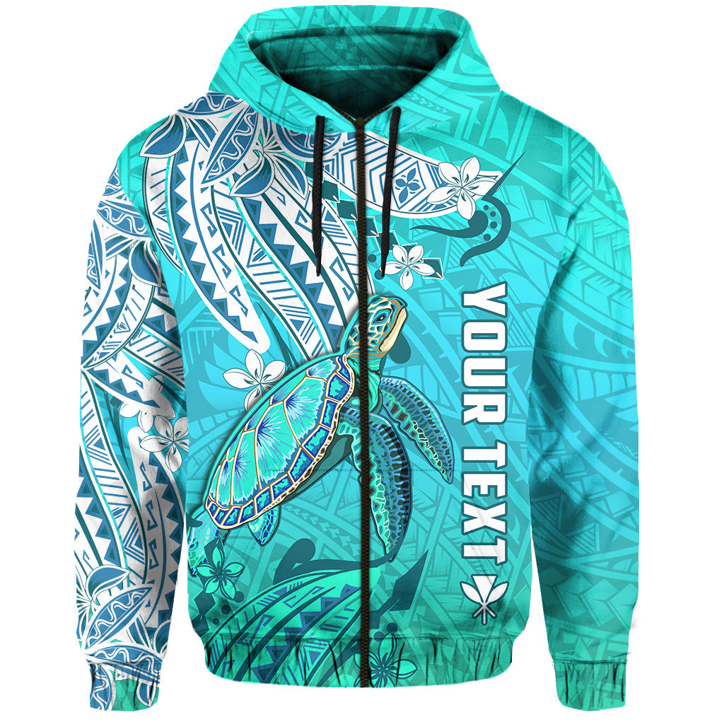 ( Personalised) Hawaiian Islands Zip Hoodie Turtle Mix Hawaii Polynesian