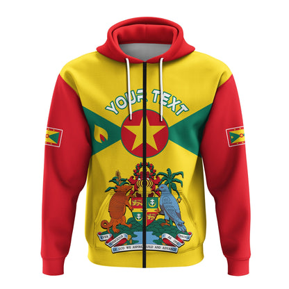 Custom Personalised Grenada Hoodie Power Grenada Mix Coat Of Arms