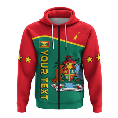 Custom Grenada Hoodie Coat Of Arms and Map Impressive