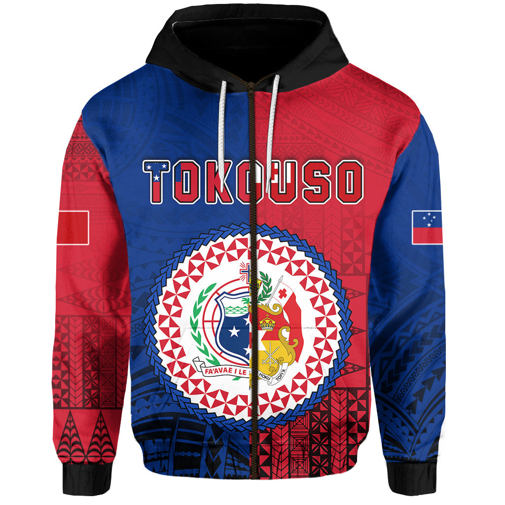 TokoUso Zip Hoodie Tonga and Samoa Together