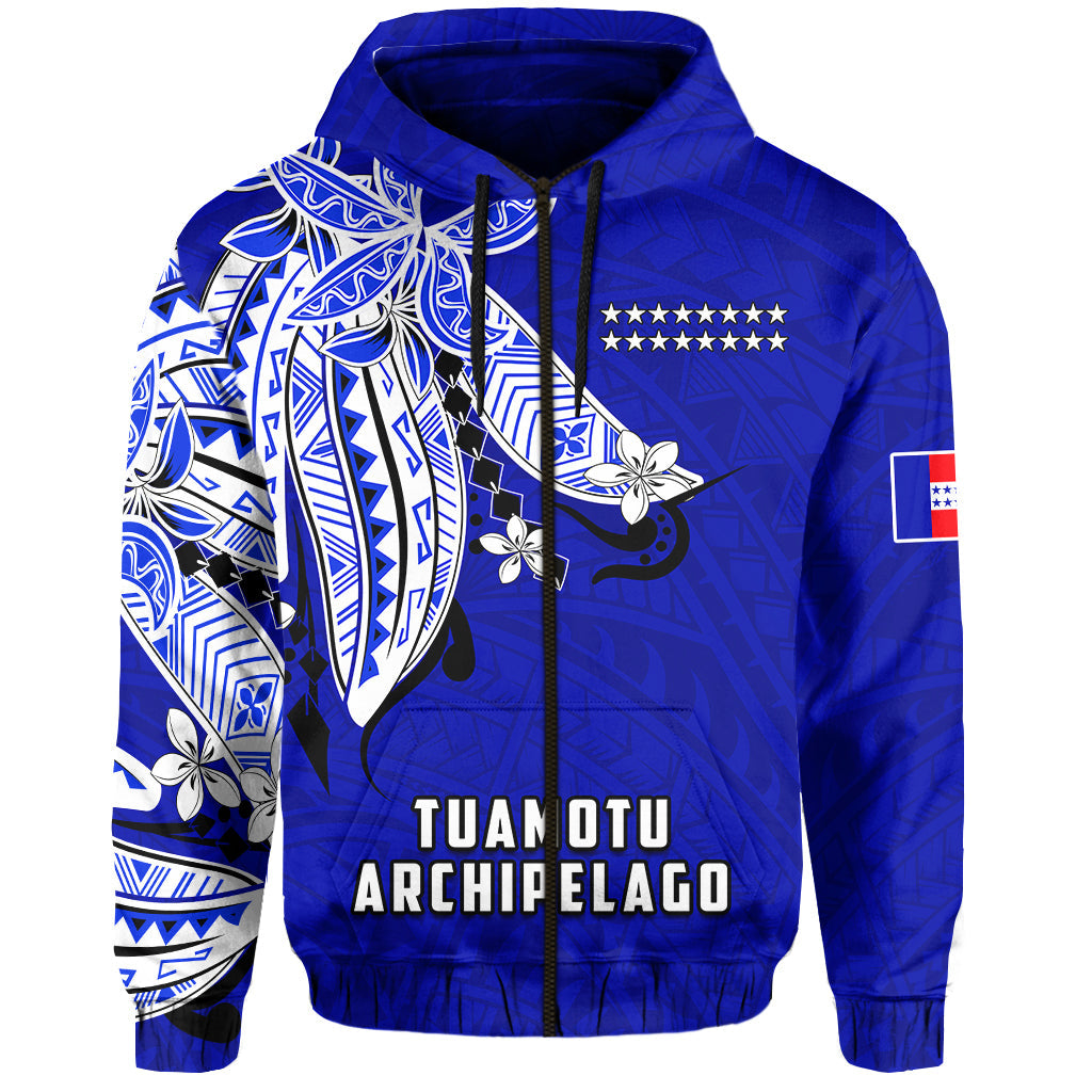 Tuamotu Archipelago Zip Hoodie Polynesian Pattern Islands French Polynesia
