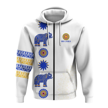 Sri Lanka Hoodie Traditional Pattern and Elephants
