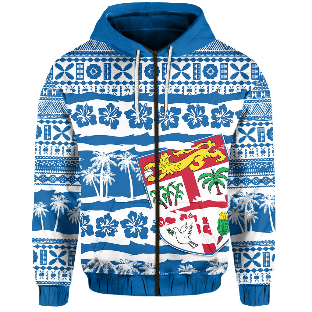 Fiji Polynesian Zip Hoodie Fijian Tapa Pattern