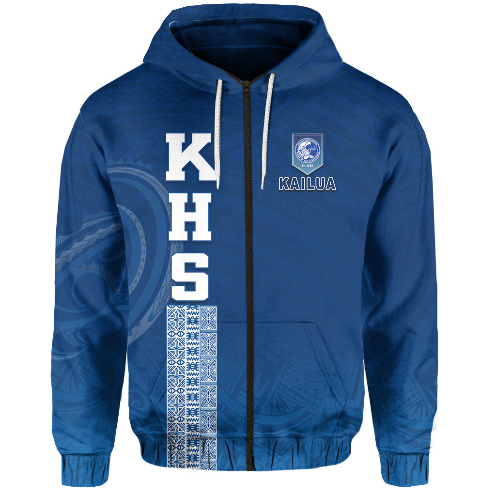 Kailua High School Zip Hoodie KHS Hawaii Pattern