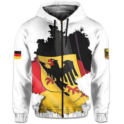 Germany Hoodie Grunge Deutschland Map and Coat Of Arms