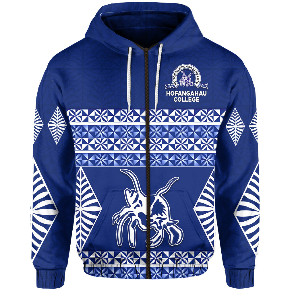 Hofangahau College Zip Hoodie 'Eua Tonga Pattern
