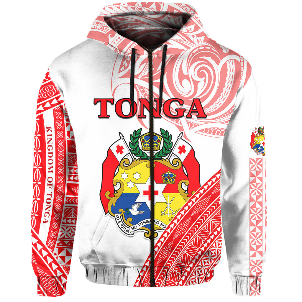 Tonga Zip Hoodie Tongan Pattern Blithesome