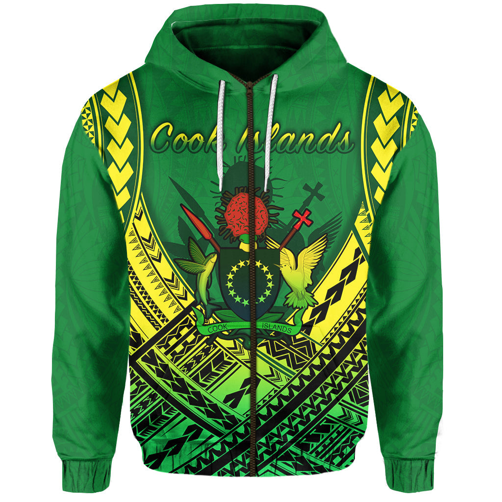 Cook Islands Rugby Zip Hoodie Simple Polynesian