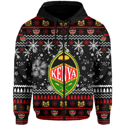 Kenya Christmas Personalized Zip Hoodie Shield Mix African Pattern